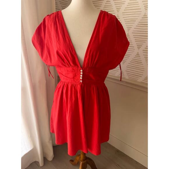 Free People Women’s Medium Red Roll The Dice Mini Dress - Picture 3 of 10